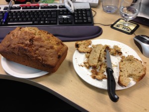 Banana and raisin cake