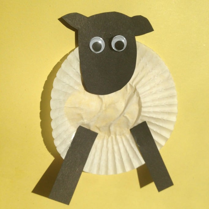 Cupcake liner sheep craft for Chinese New Year