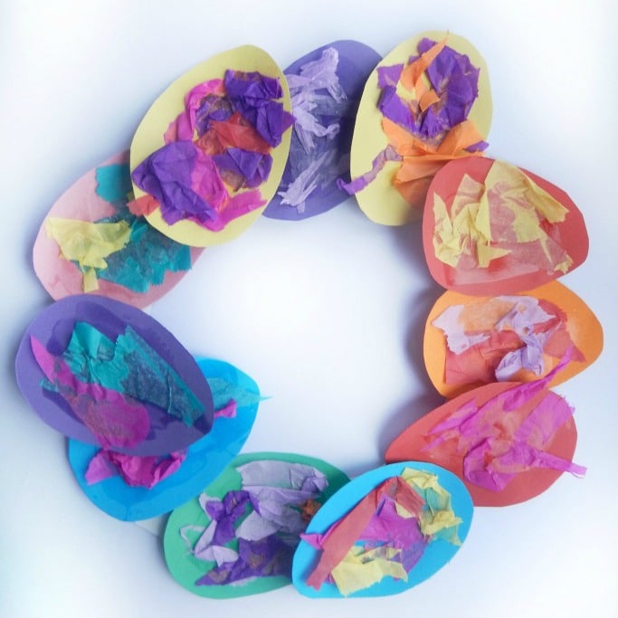 easter egg wreath craft with free template