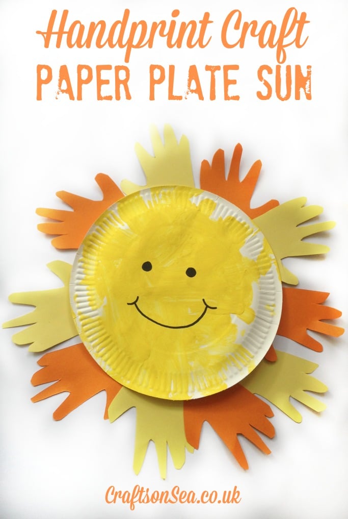 handprint craft paper plate sun